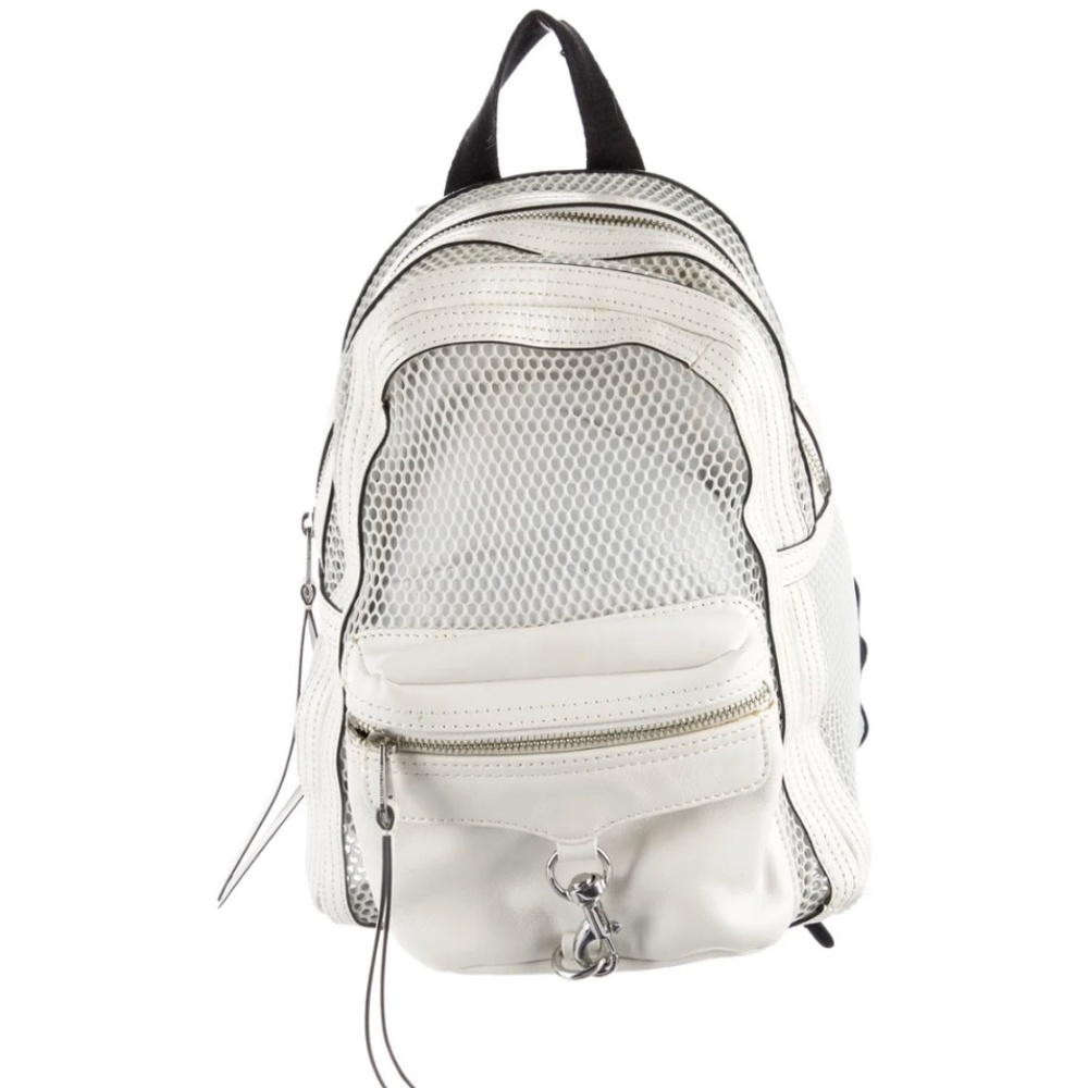 Rebecca Minkhoff Mesh White Leather Backpack